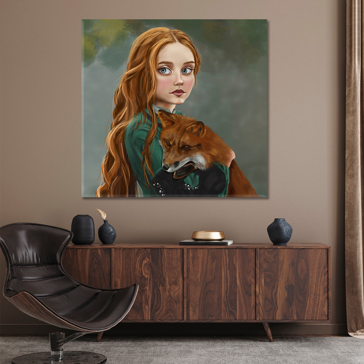 RED FOX GINGER STORY Girl Red Hair Lady Green Dress Wall Art Print - Artesty.com RED FOX GINGER STORY Girl Red Hair Lady Green Dress Wall Art Print - Artesty.com