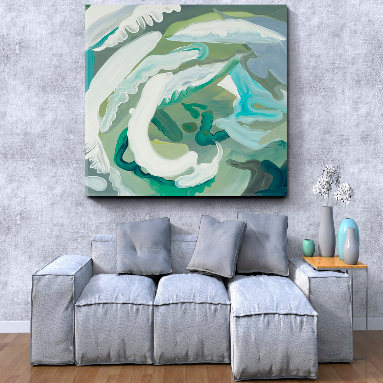 Modern Abstract Contemporary Teal Turquoise Mint Abstract Art Print Artesty   