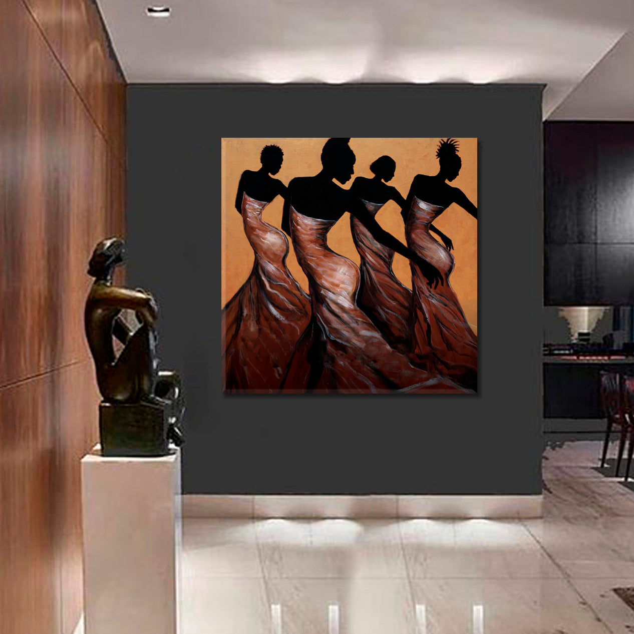 FAITH IN MOTION Graceful Motion Dance Beautiful African American | Square Pop Culture Canvas Print Artesty   