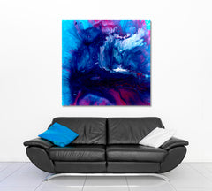 Acrylic Pouring Multicolor Colorful Artwork Fluid Art, Oriental Marbling Canvas Print Artesty   