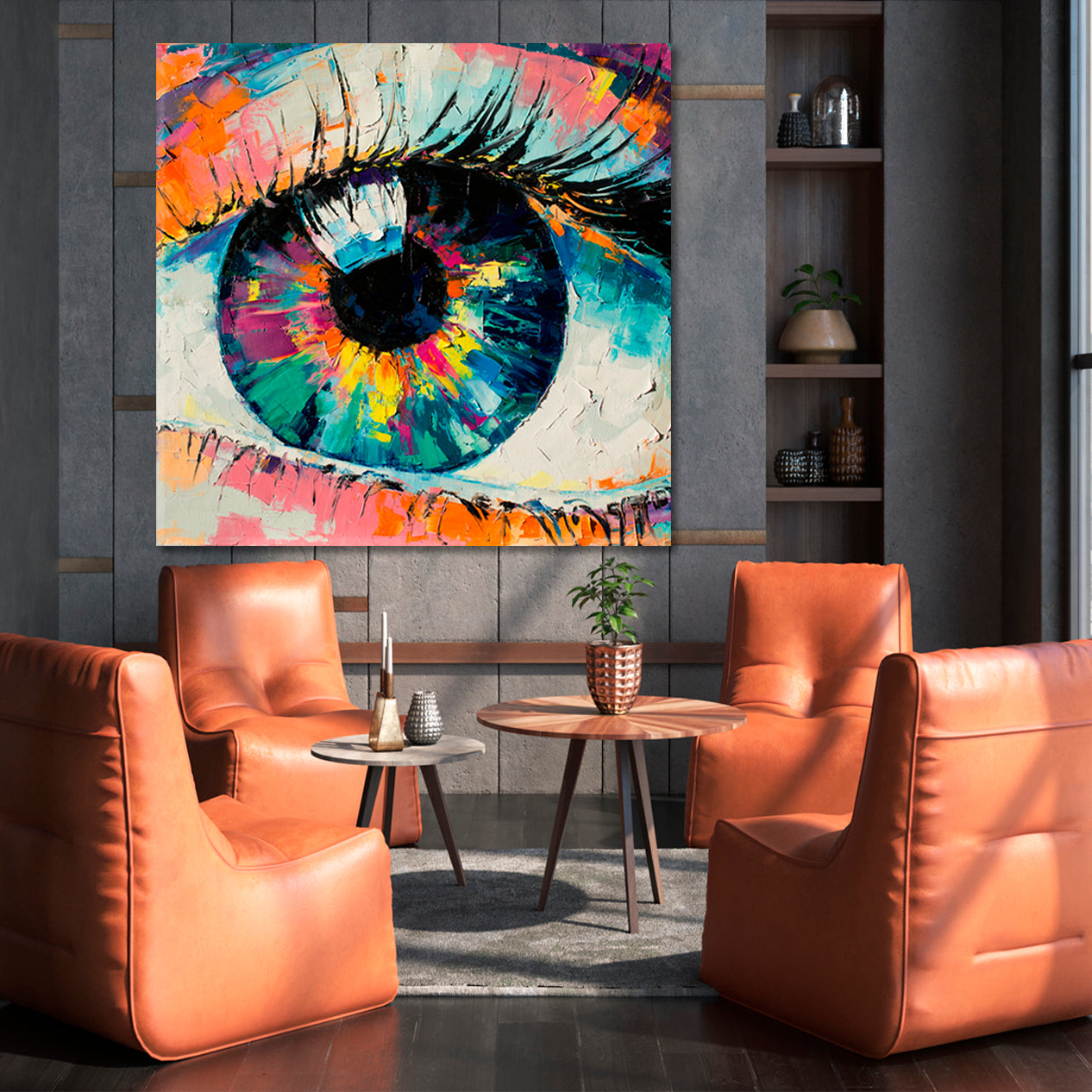 ABSTRACT EYE Amazing Colors Conceptual Trendy Contemporary | Square Contemporary Art Artesty   