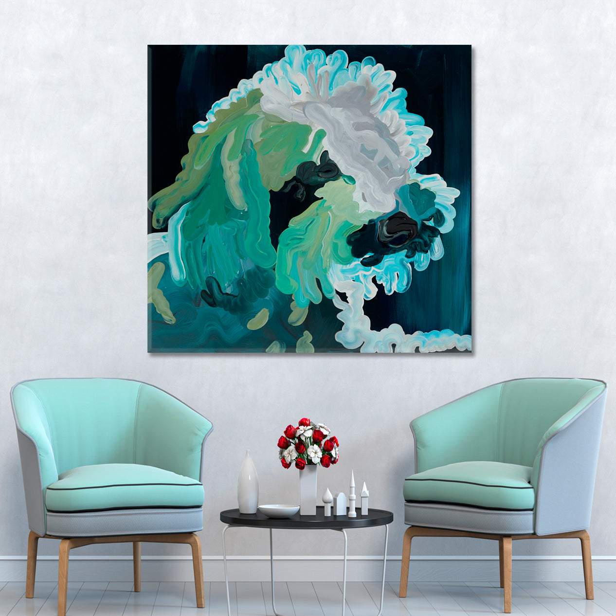 MODERN OBSERVATION AND ABSTRACTION  Teal Turquoise Mint Abstract Art Print Artesty   