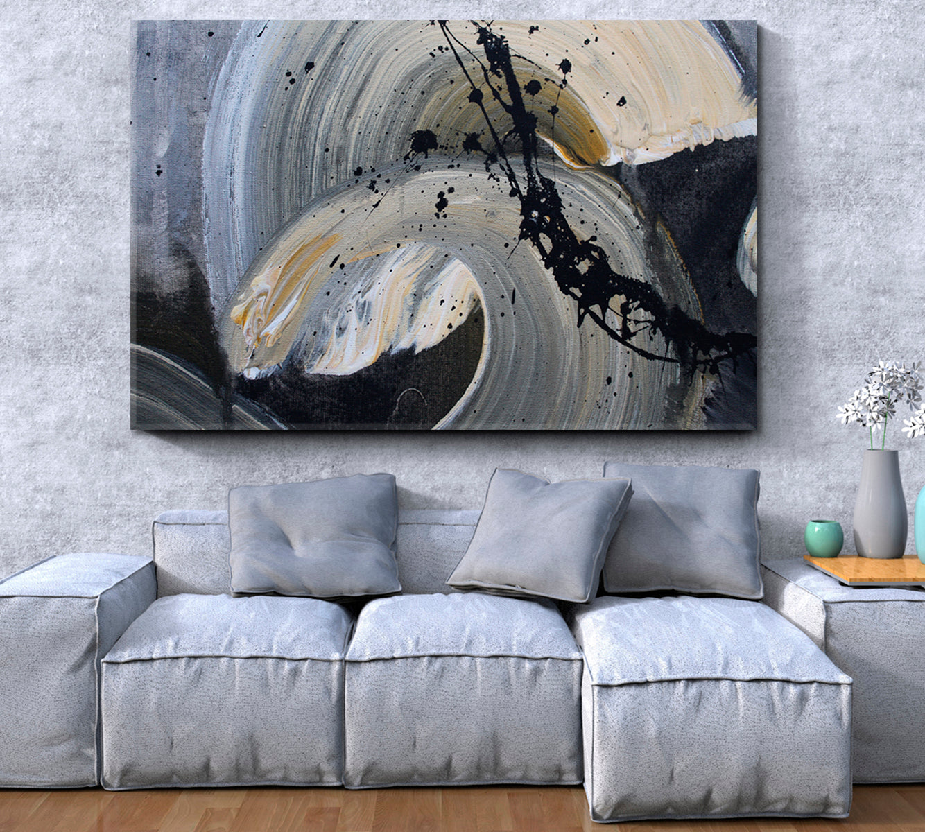 Black Splash Modern Abstract Brush Strokes Reliefs Grunge Artwork Contemporary Art Artesty   