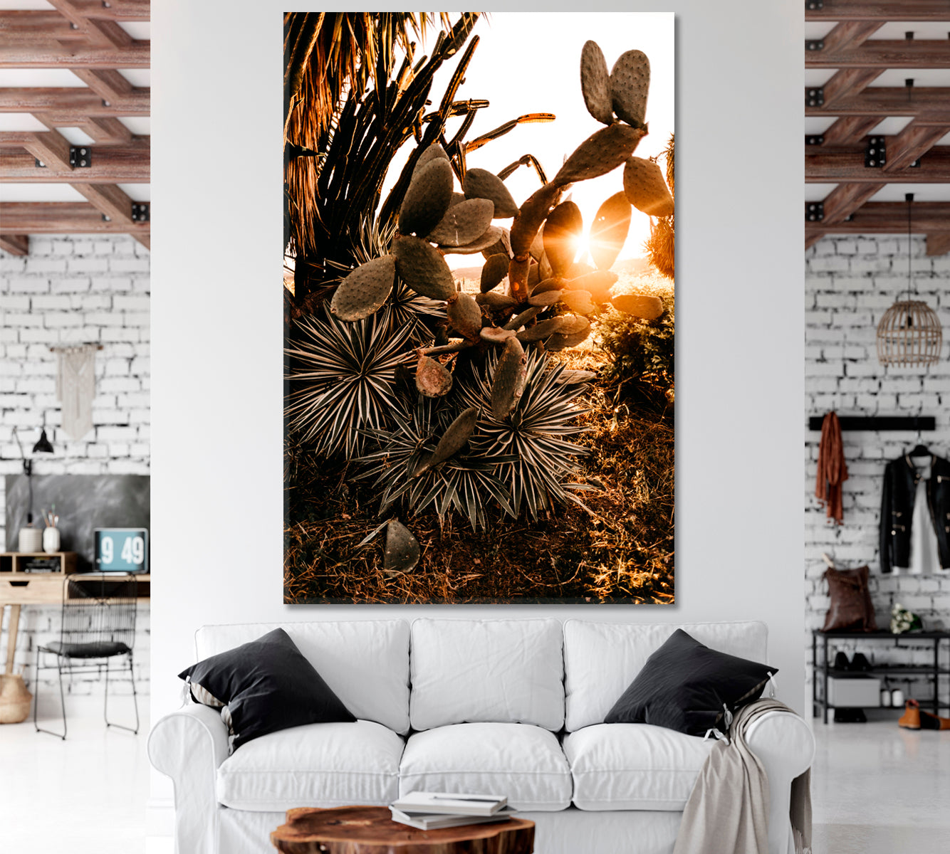BEAUTY OF CACTUS Sunset Tropical Exotic Plants Tropical Foliage - V Tropical, Exotic Art Print Artesty   