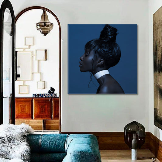 BLUE THOUGHTS Beautiful Black African Women Afrocentric Art - S People Portrait Wall Hangings Artesty   