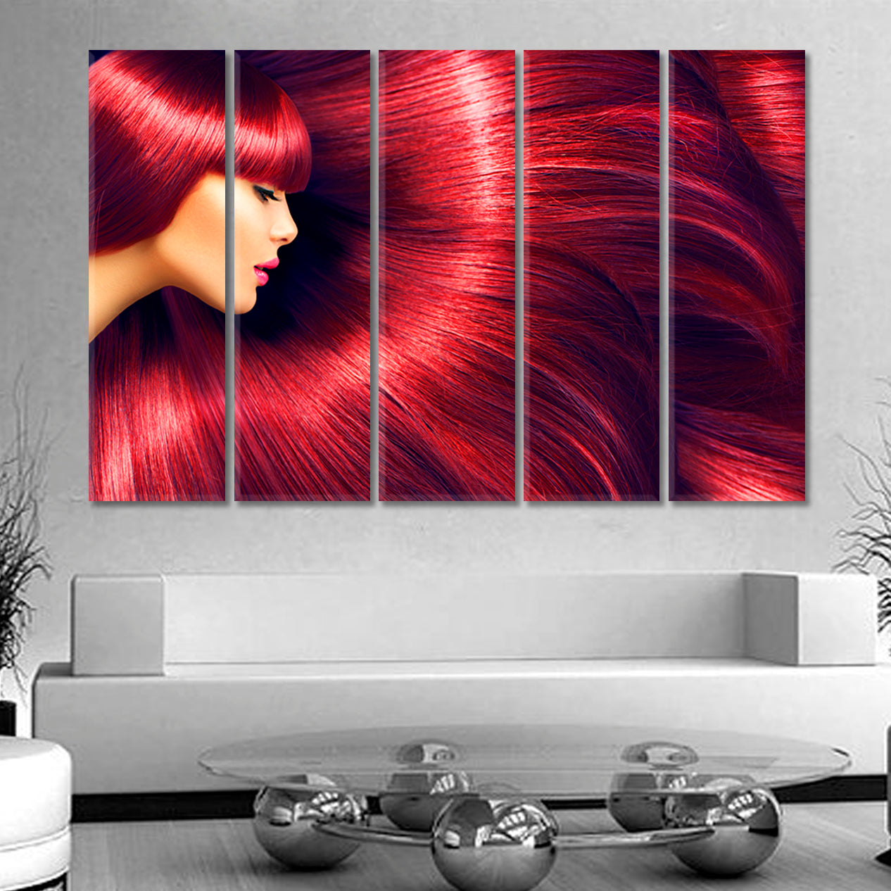 BEAUTY CONCEPT Beautiful Luxurious Long Red Hair Beauty Salon Artwork Prints Artesty   