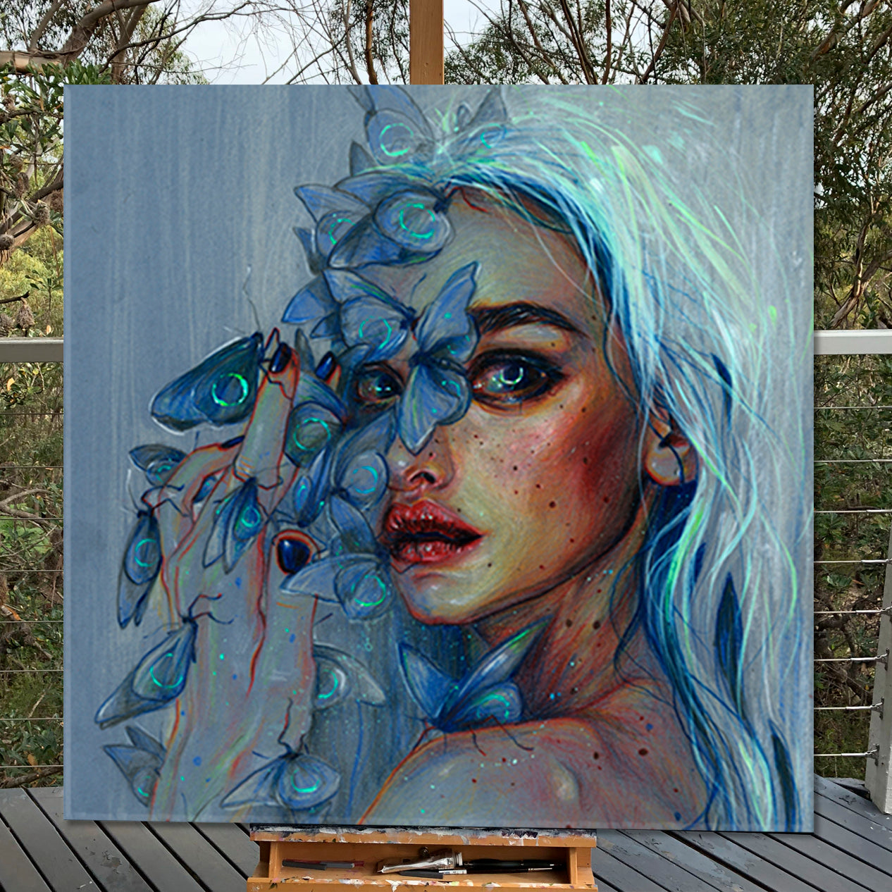 BLUE DREAM Refined Art Beautiful Girl Contemporary Fantasy - S Fine Art Artesty   