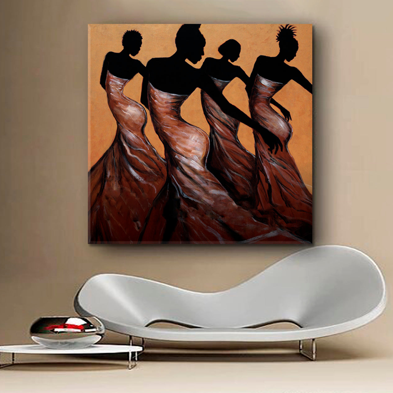 FAITH IN MOTION Graceful Motion Dance Beautiful African American | Square Pop Culture Canvas Print Artesty   