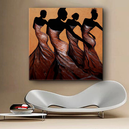 FAITH IN MOTION Graceful Motion Dance Beautiful African American | Square Pop Culture Canvas Print Artesty   