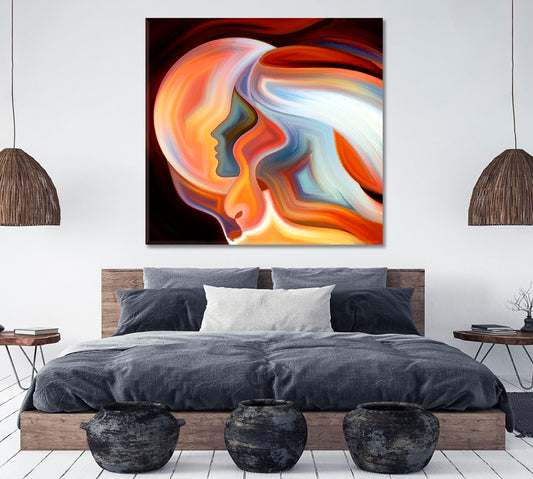 MODERN ART Interlacing Colored Lines Abstract Art Print Artesty   