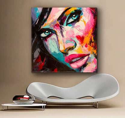 COLORS OF THE MOOD Beautiful Woman Fine Art, Square Panel People Portrait Wall Hangings Artesty   