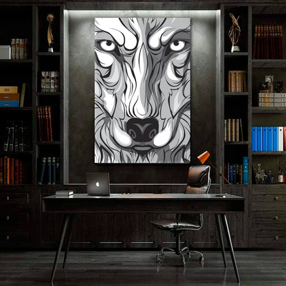 Wolf Wild Animal Symbol of Family Loyalty Mighty Home Protector - V Animals Canvas Print Artesty   