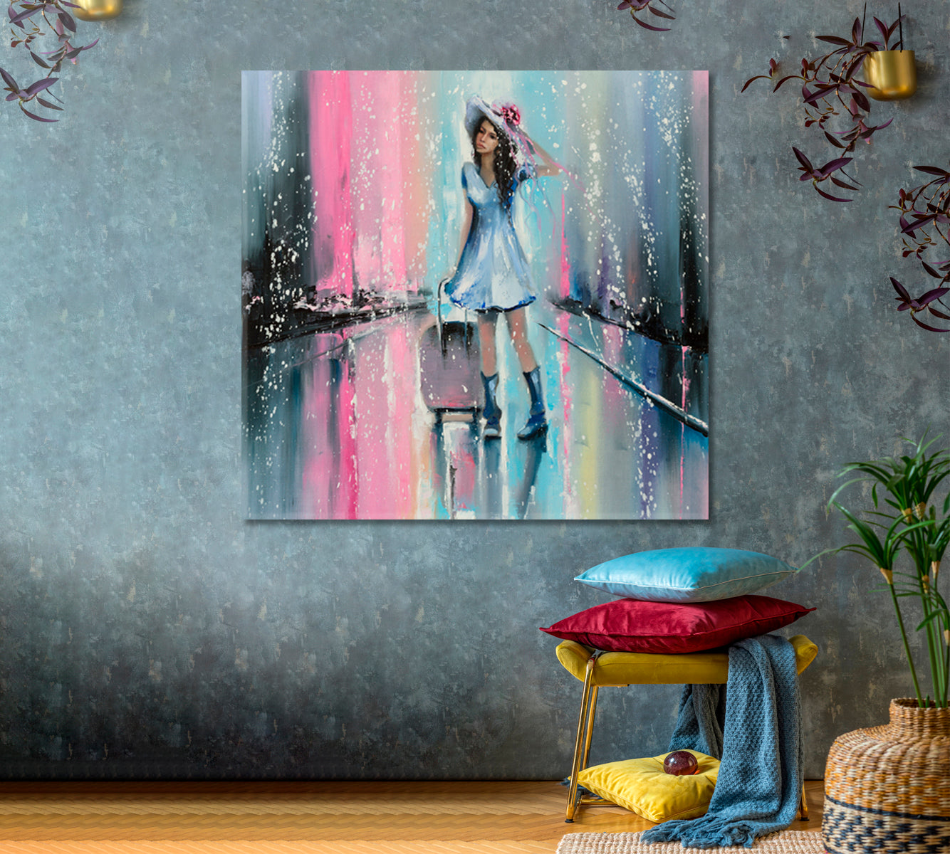 TRAVELING GIRL Fine Art Square Panel Fine Art Artesty   