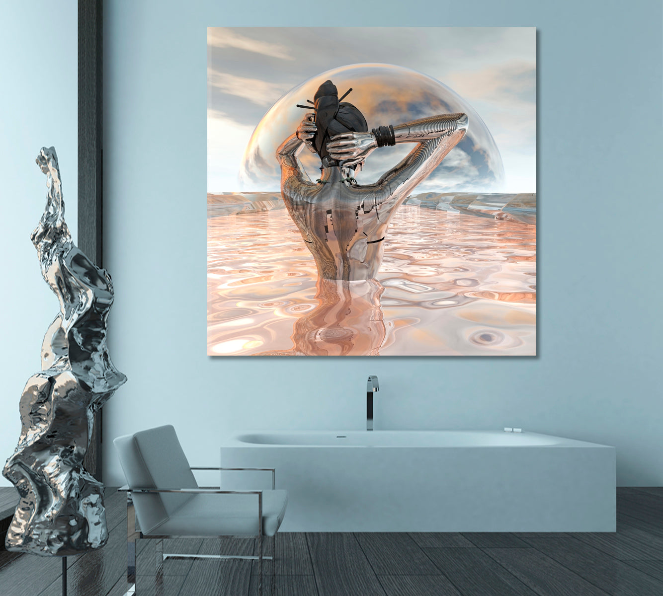 FANTASY Surreal | Source of Energy for Body and Soul Canvas Print - Square Panel Surreal Fantasy Large Art Print Décor Artesty   