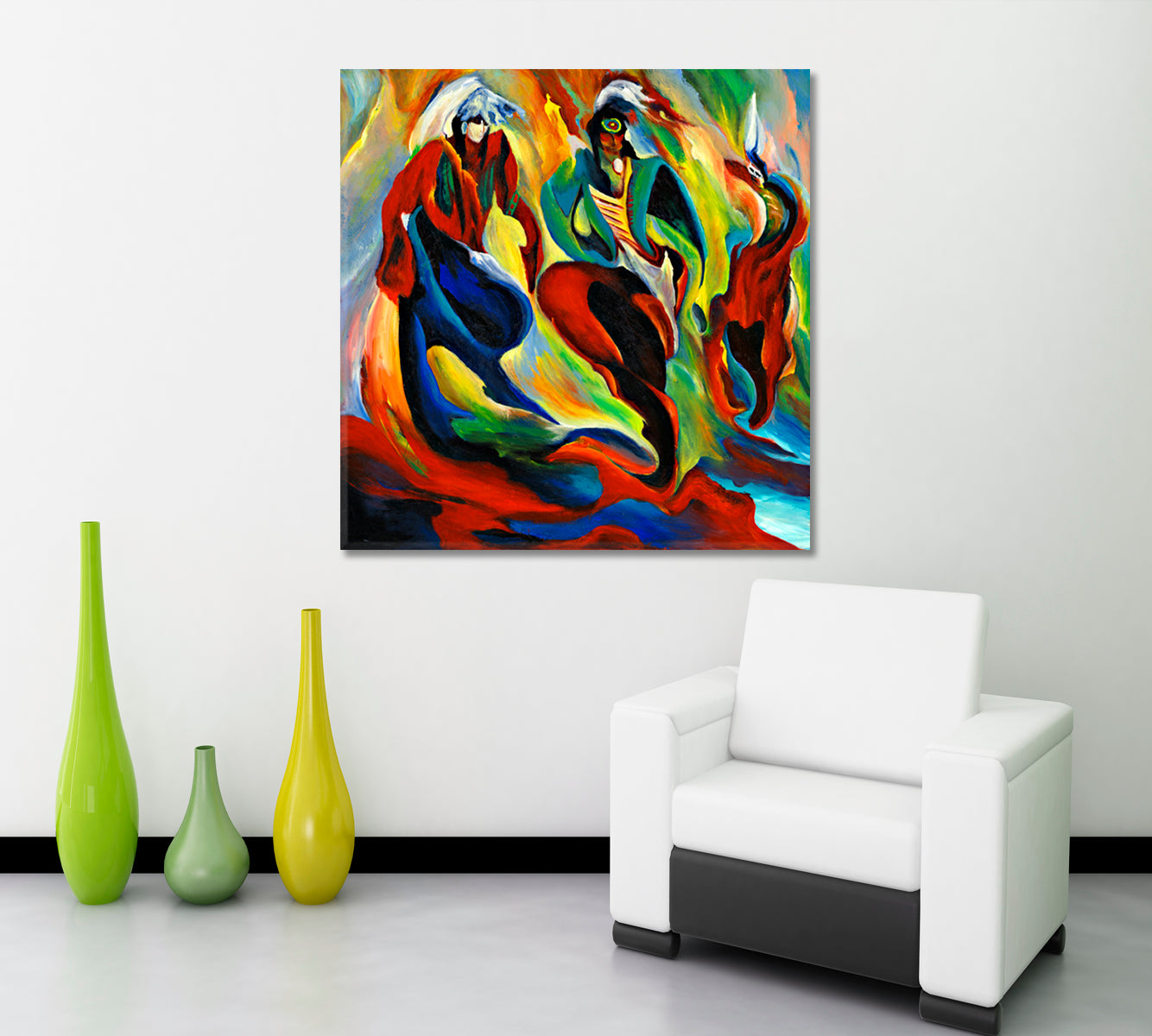 NATIVE AMERICAN Abstract Modern Artwork Native American Painting Abstract Art Print Artesty 1 Panel 12"x12" 