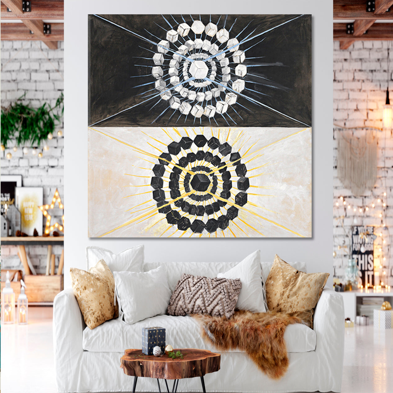 THE SWAN Geometric Abstract Modern Hilma Klint Style Abstract Art Print Artesty 1 Panel 12"x12" 