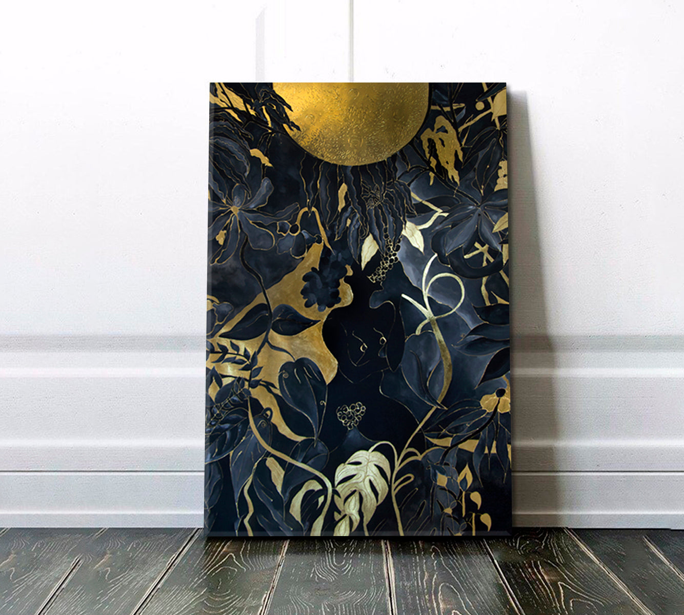 EVE GARDEN OF EDEN Black Gold Exotic Tropical Pattern Abstract Abstract Art Print Artesty   