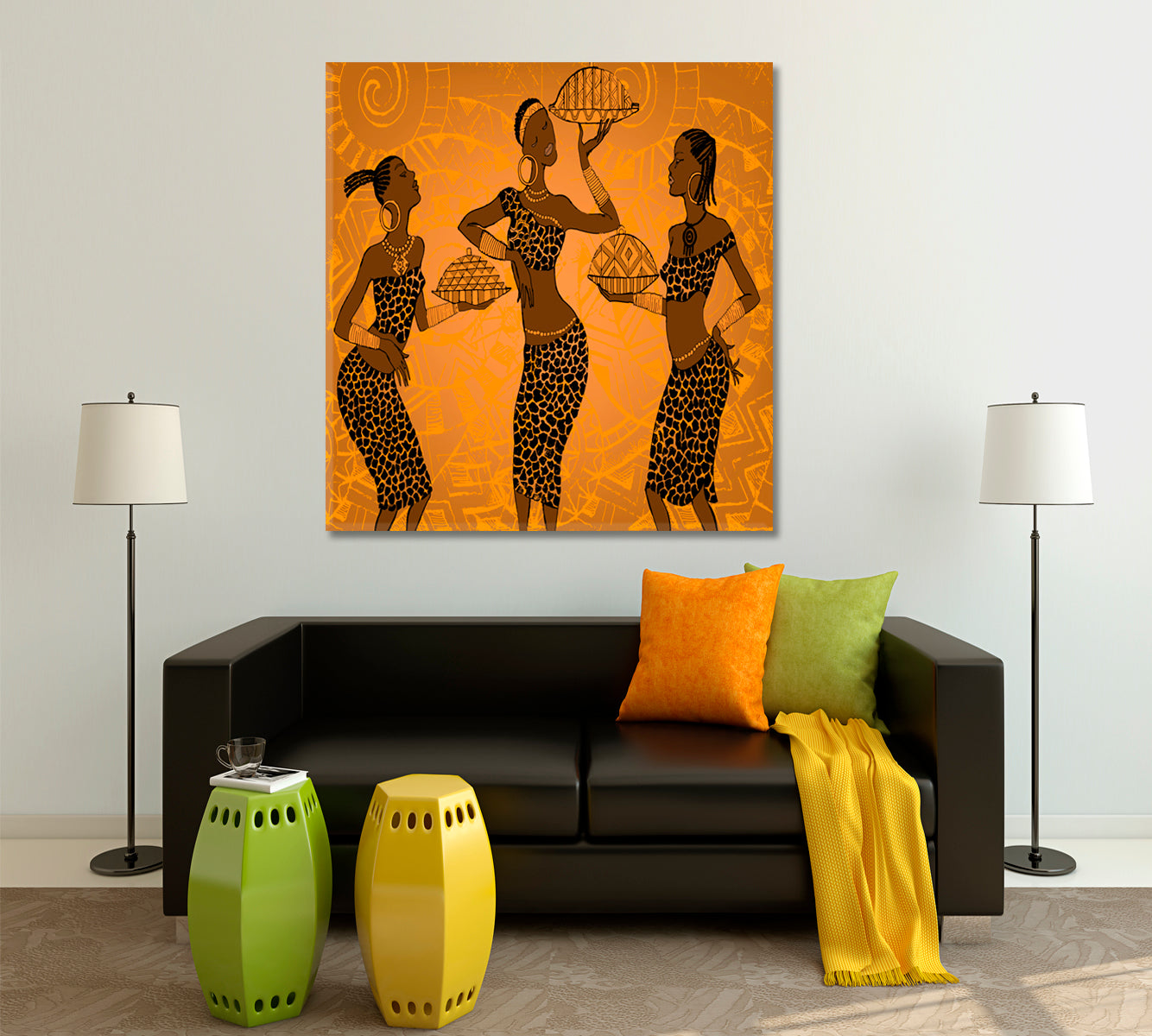 Beautiful African Black Woman Africa Ethnic Retro Vintage Style - S African Style Canvas Print Artesty   