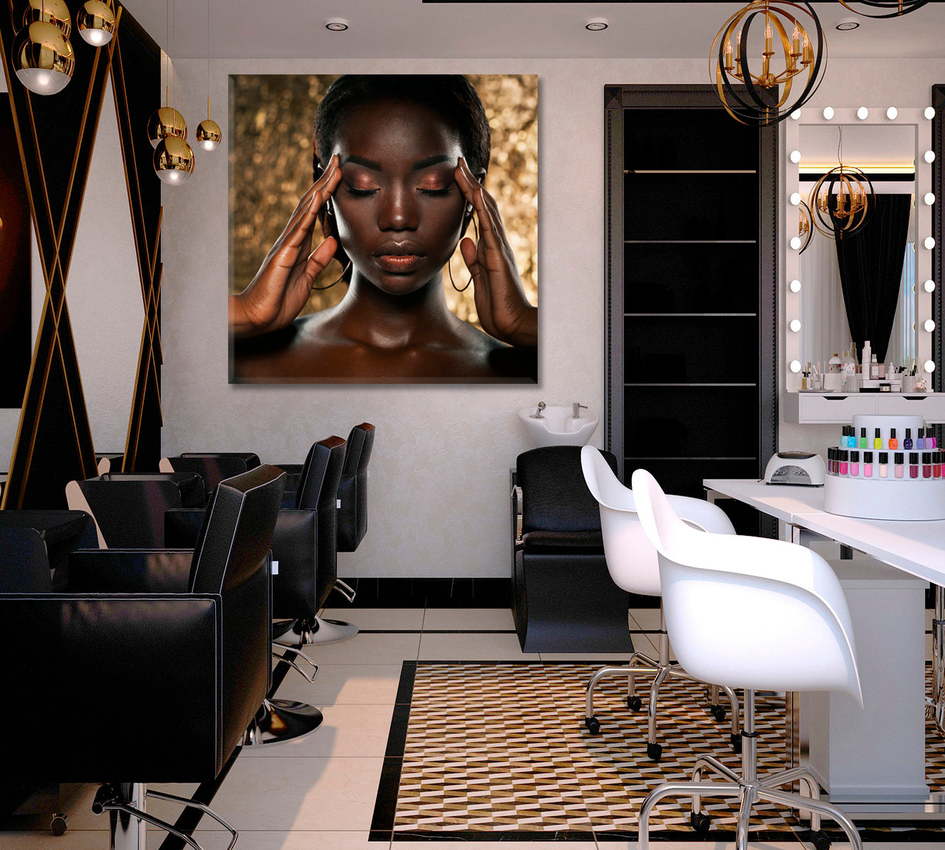 Extraordinary Beautiful African American Model Beauty Salon Artwork Prints Artesty   