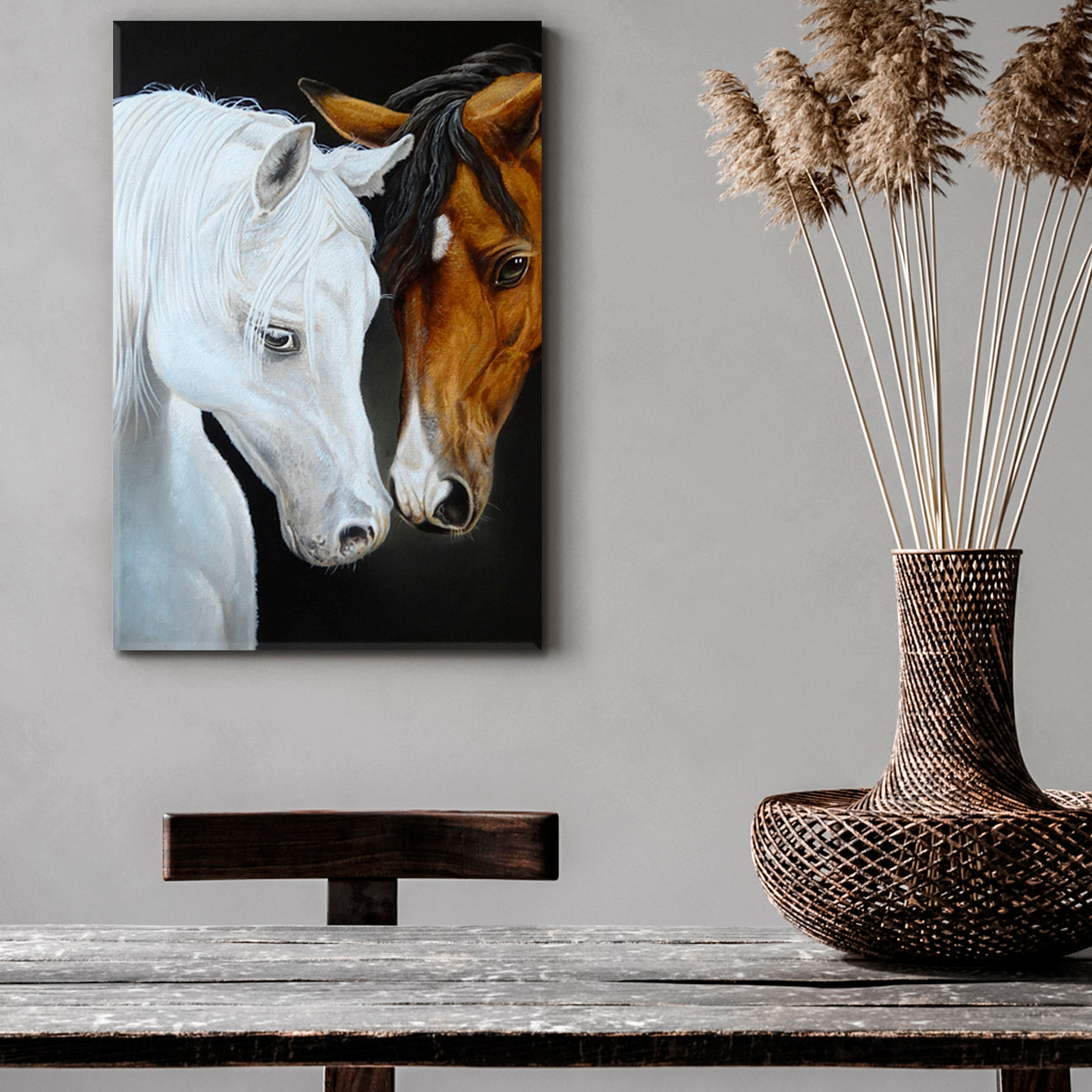 Horses In Love Animals Canvas Print Artesty   