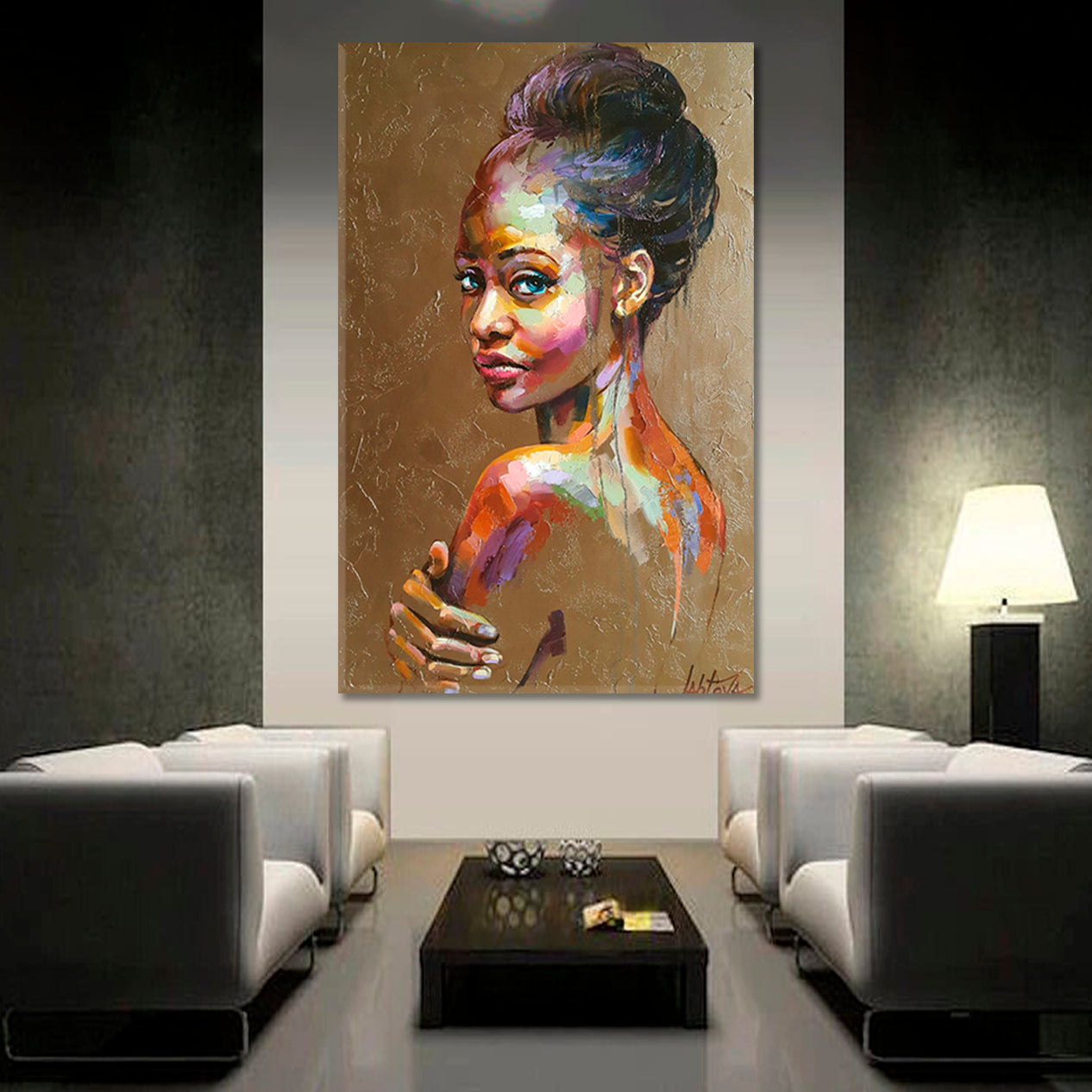 TENDER Beautiful Woman Refined Fine Art Canvas Print | Vertical Fine Art Artesty   