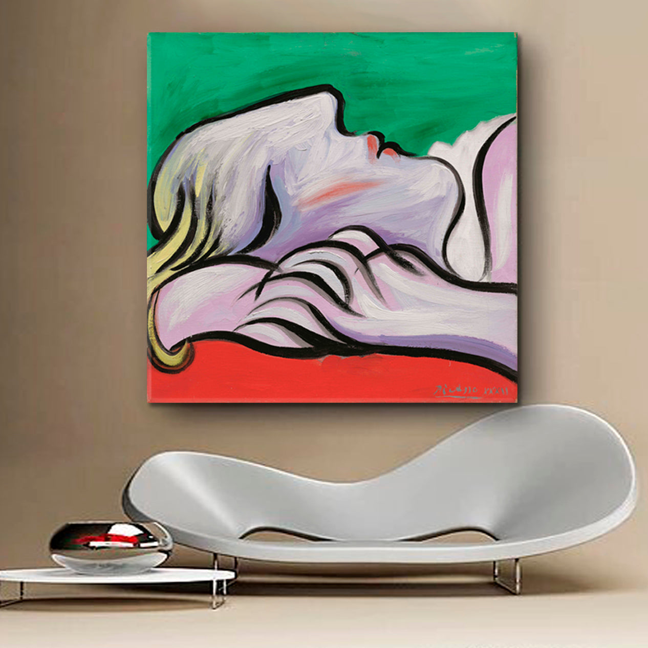 REST | PICASSO STYLE Le repos Portrait Abstract Art Canvas Print - Square Fine Art Artesty   