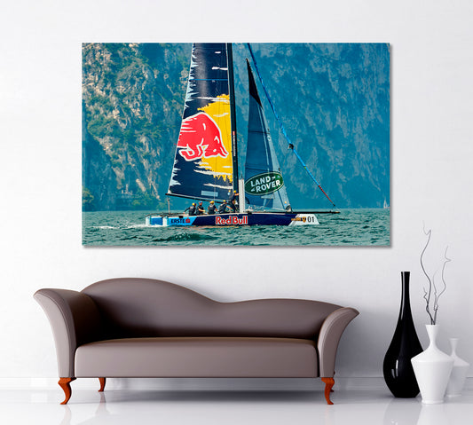 FLOTILLA Sailing Regatta Poster Transportation Canvas Art Artesty 1 panel 24" x 16" 