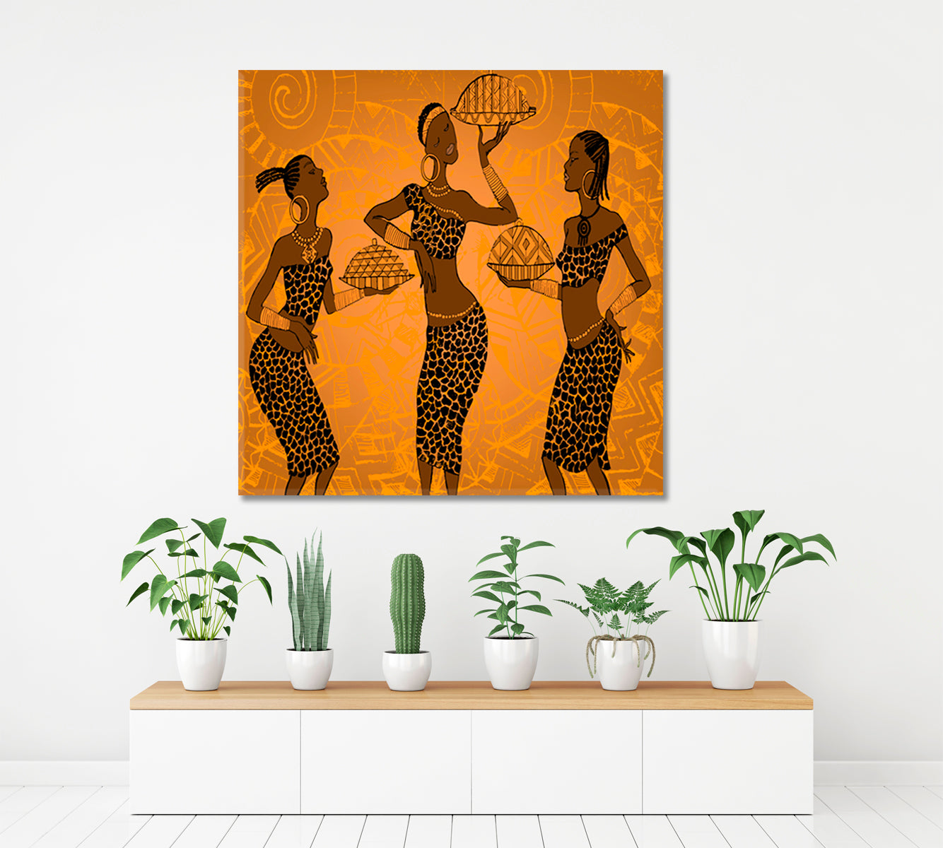 Beautiful African Black Woman Africa Ethnic Retro Vintage Style - S African Style Canvas Print Artesty   