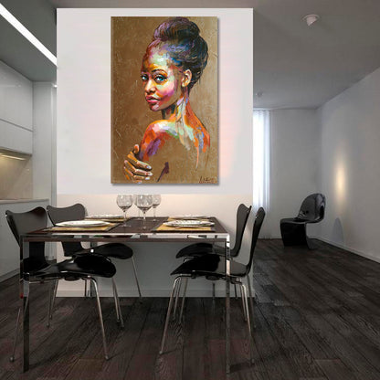 TENDER Beautiful Woman Refined Fine Art Canvas Print | Vertical Fine Art Artesty   