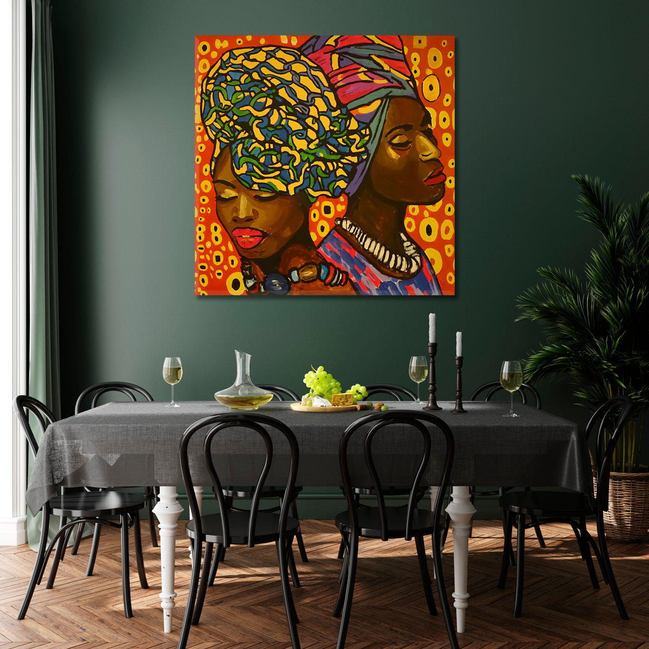 AFRICAN FASHION Black Women Colorful Vivid Abstract Modern Art | S People Portrait Wall Hangings Artesty   