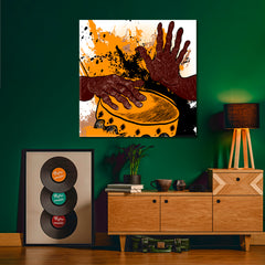 African Drummer Modern Style Abstract Music Wall Panels Artesty   