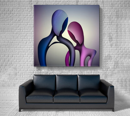 TOGETHER FOREVER Couple in Love Abstract Shapes Modern Art Abstract Art Print Artesty   