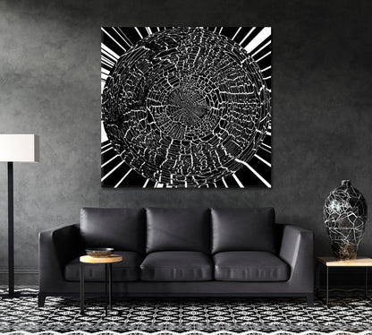 BLACK WHITE Futuristic Psychedelic Hypnotic Grunge Abstract Poster Contemporary Art Artesty   