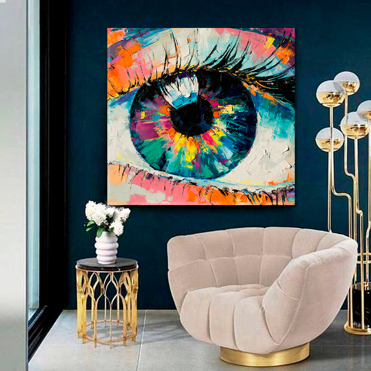 ABSTRACT EYE Amazing Colors Conceptual Trendy Contemporary | Square Contemporary Art Artesty   