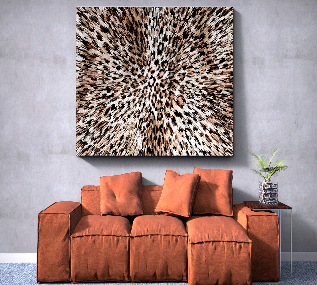 Abstract Leopard Rays Trippy Poster Contemporary Art Artesty   