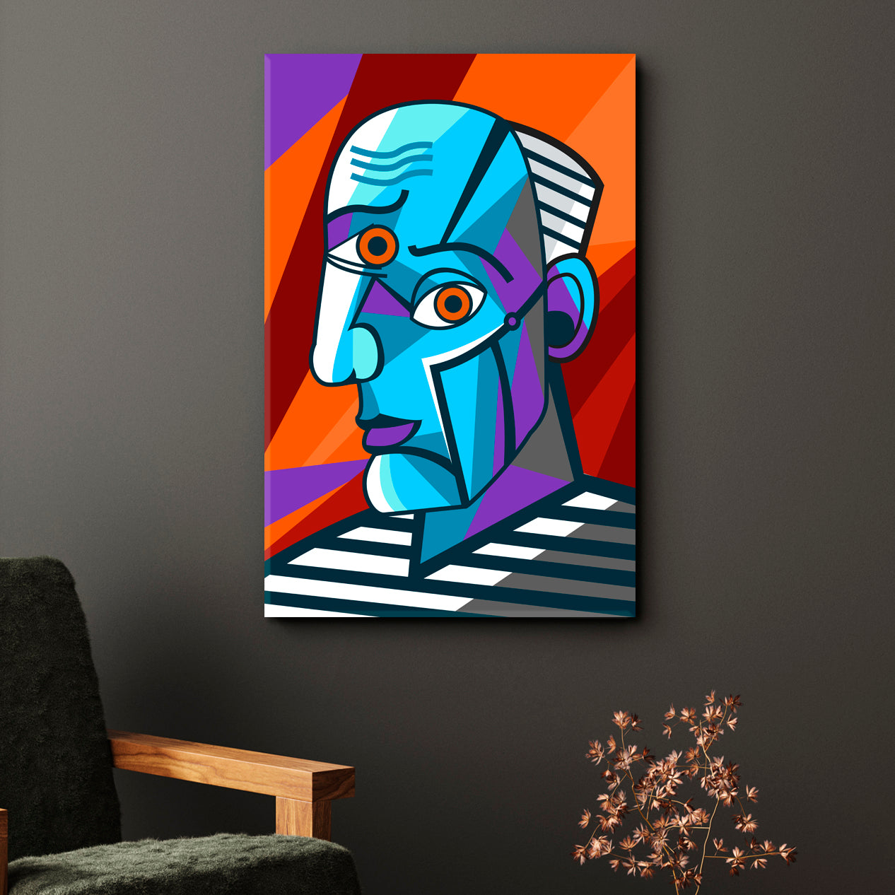 GREAT PAINTER FACE Pablo Picasso Abstract Cubism Dadaism - V Cubist Trendy Large Art Print Artesty   