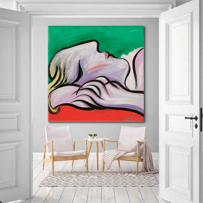 REST | PICASSO STYLE Le repos Portrait Abstract Art Canvas Print - Square Fine Art Artesty   