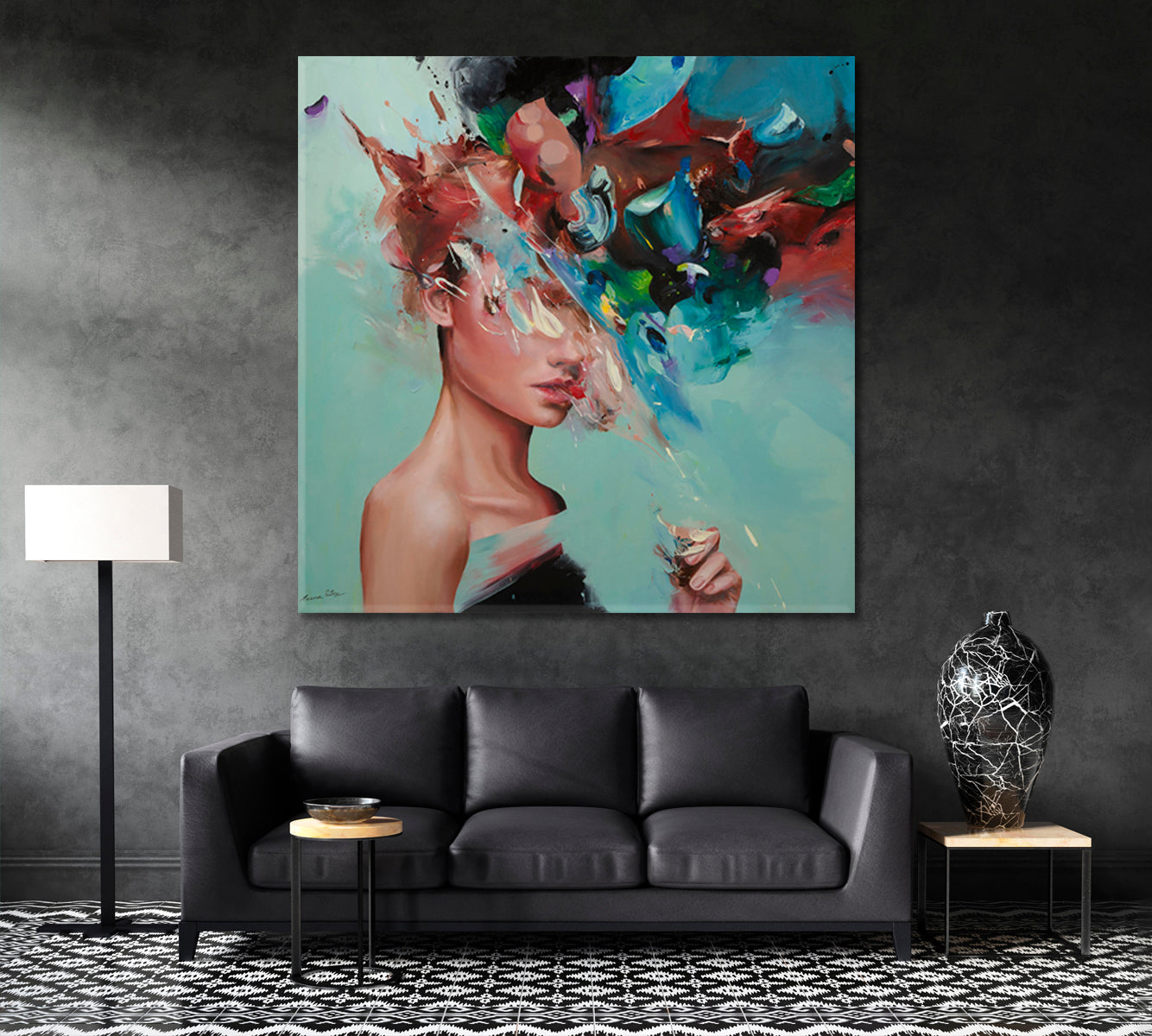 INVESTIGATION  Abstract Contemporary Art - Square Panel Surreal Fantasy Large Art Print Décor Artesty   