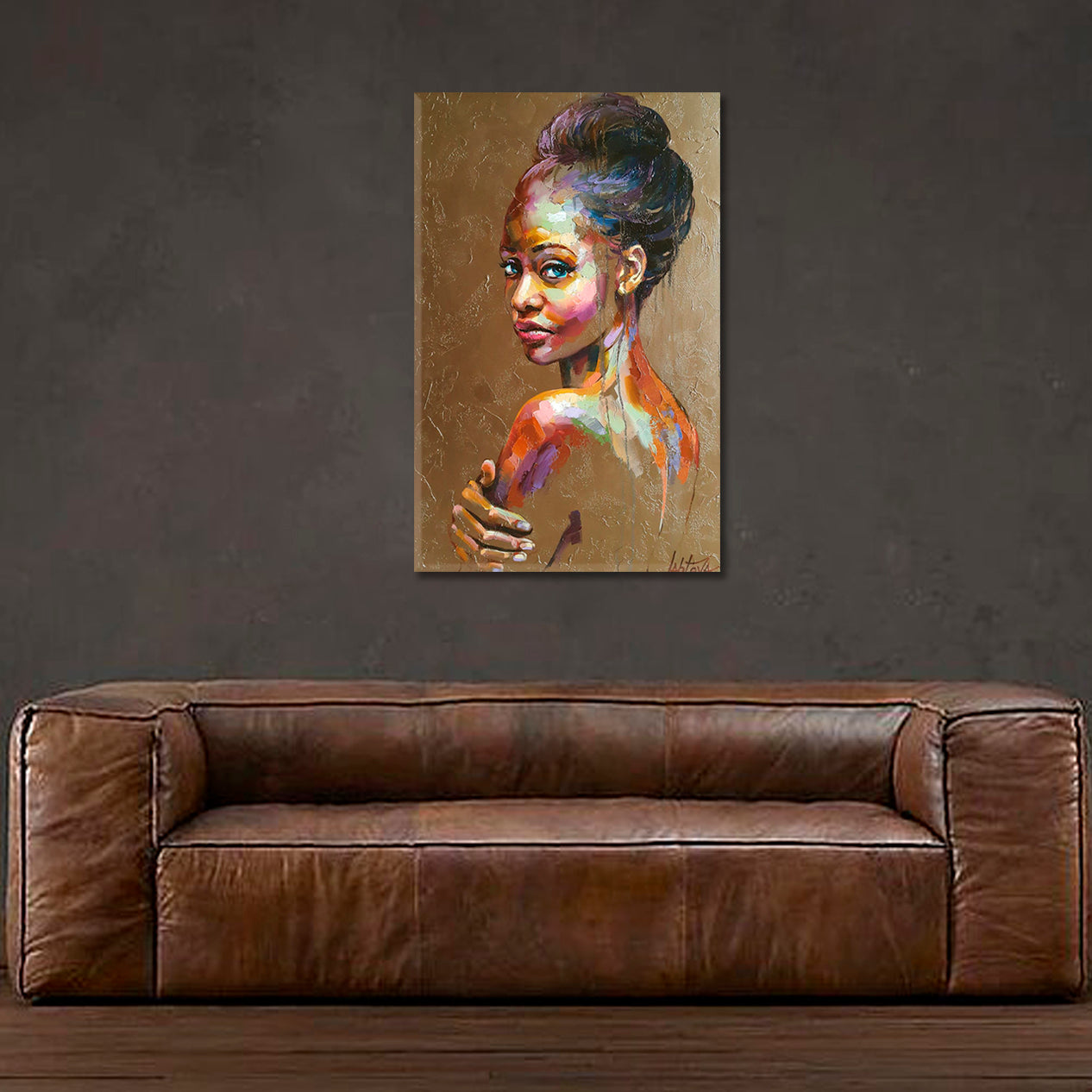 TENDER Beautiful Woman Refined Fine Art Canvas Print | Vertical Fine Art Artesty   