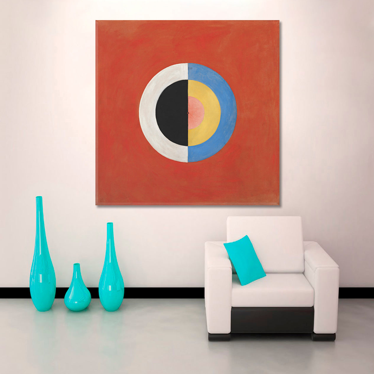 Abstract Geometric Art Modern Canvas Print - Square Panel Contemporary Art Artesty 1 Panel 12"x12" 