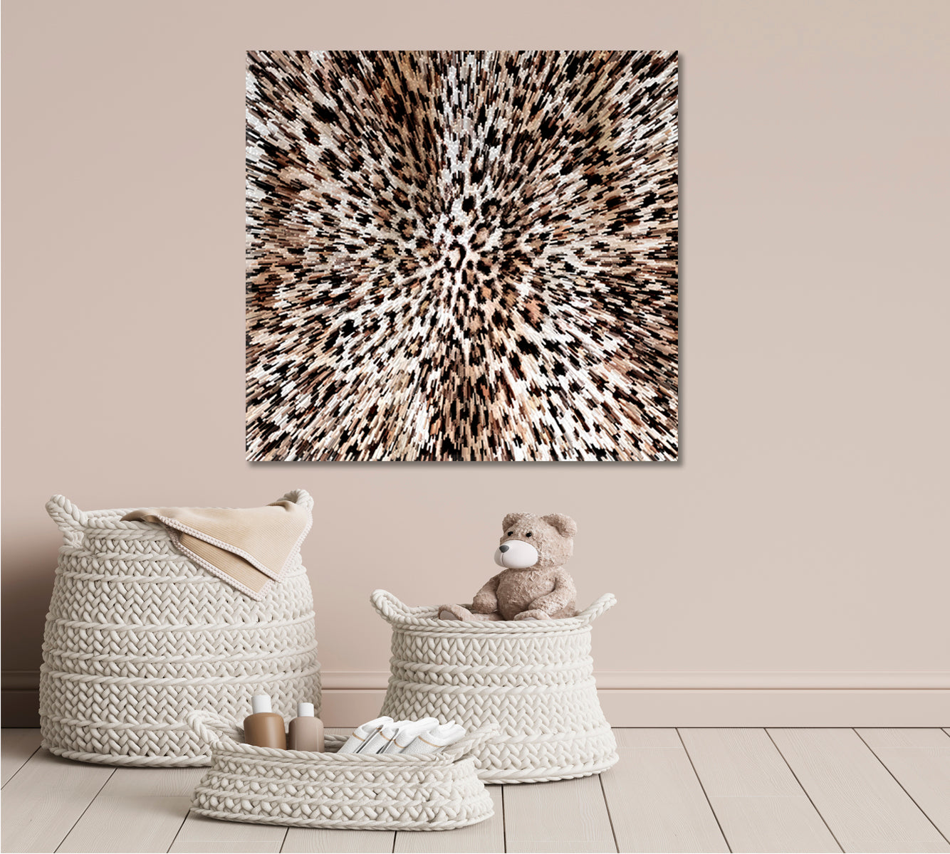Abstract Leopard Rays Trippy Poster Contemporary Art Artesty   