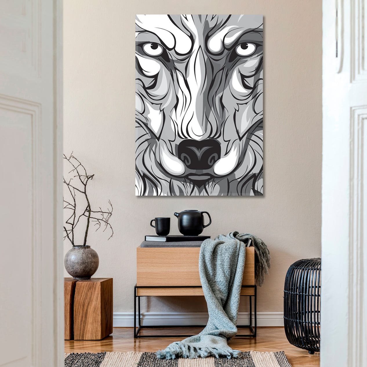 Wolf Wild Animal Symbol of Family Loyalty Mighty Home Protector - V Animals Canvas Print Artesty   