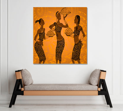 Beautiful African Black Woman Africa Ethnic Retro Vintage Style - S African Style Canvas Print Artesty   