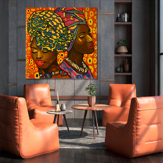 AFRICAN FASHION Black Women Colorful Vivid Abstract Modern Art | S People Portrait Wall Hangings Artesty   