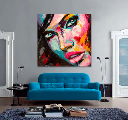 COLORS OF THE MOOD Beautiful Woman Fine Art, Square Panel People Portrait Wall Hangings Artesty   