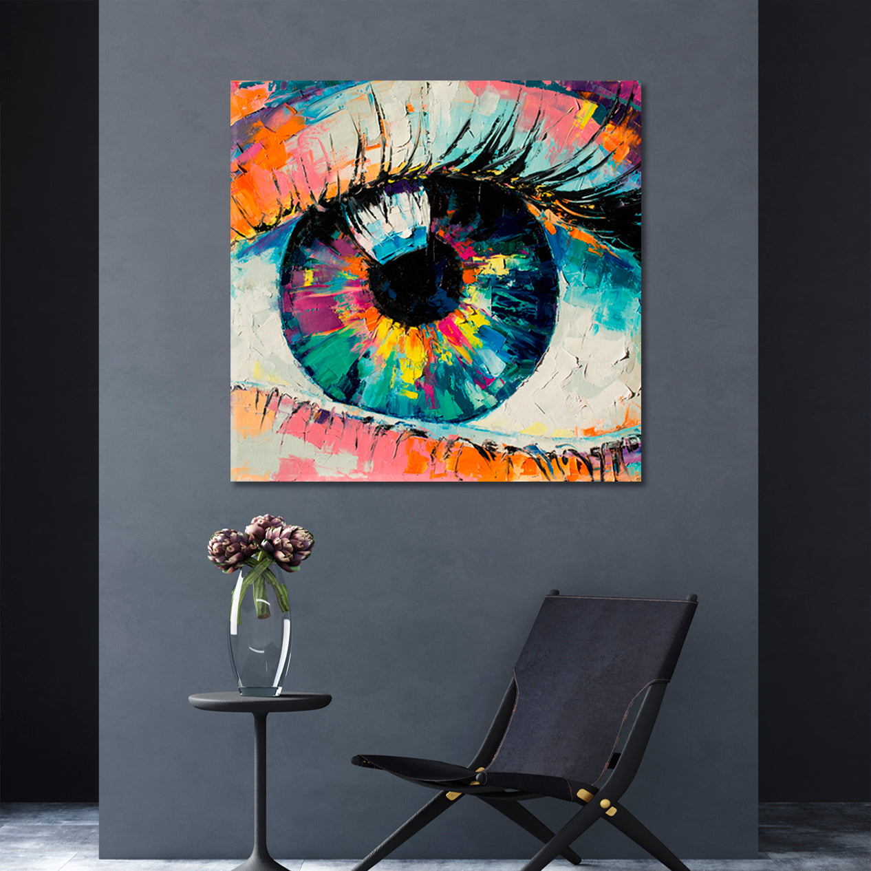 ABSTRACT EYE Amazing Colors Conceptual Trendy Contemporary | Square Contemporary Art Artesty   