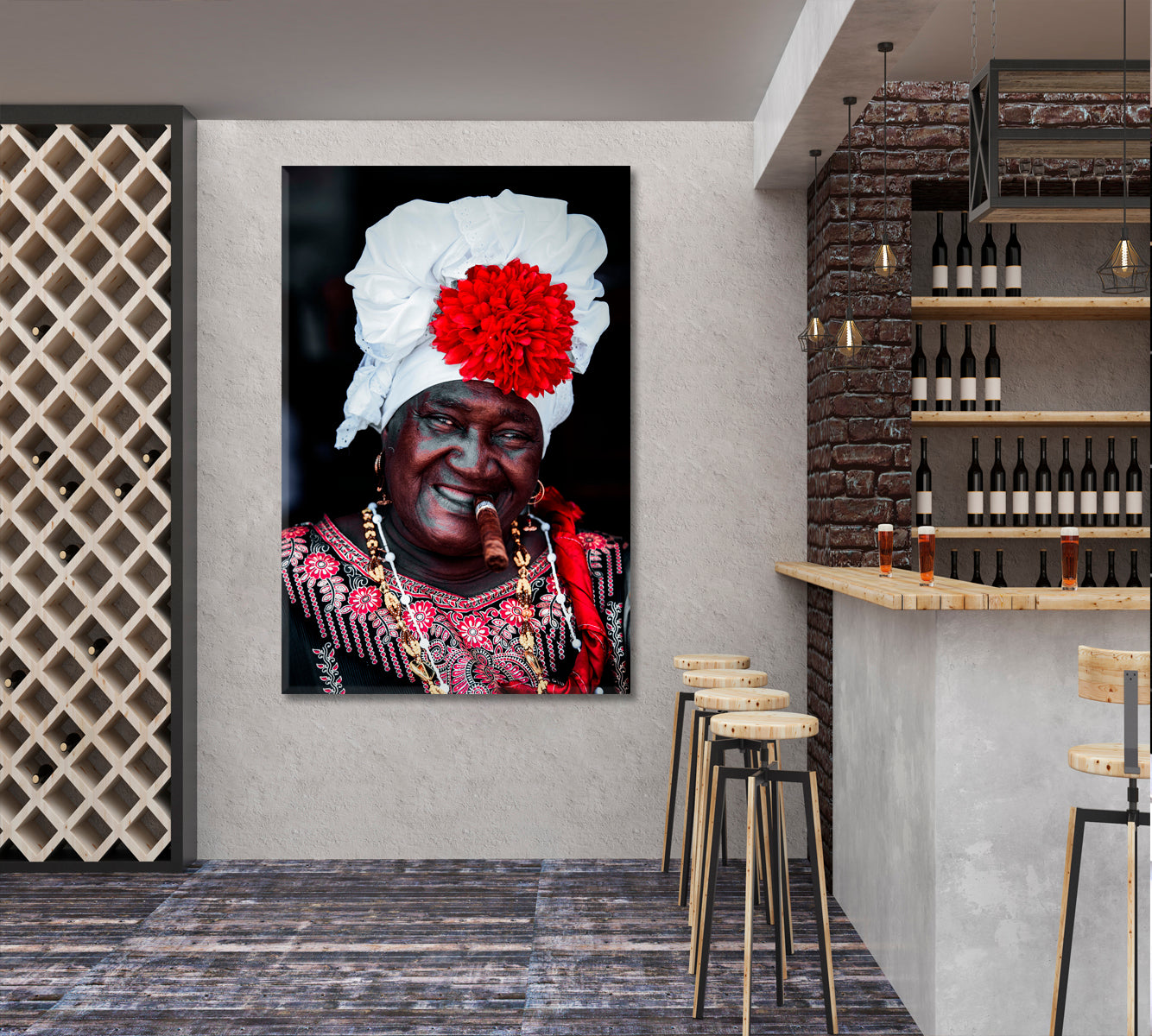 CUBA HAVANA CIGAR Cuban Woman Iconic Traditional Dress Canvas Print CUBA HAVANA CIGAR Cuban Woman Iconic Traditional Dress Canvas Print