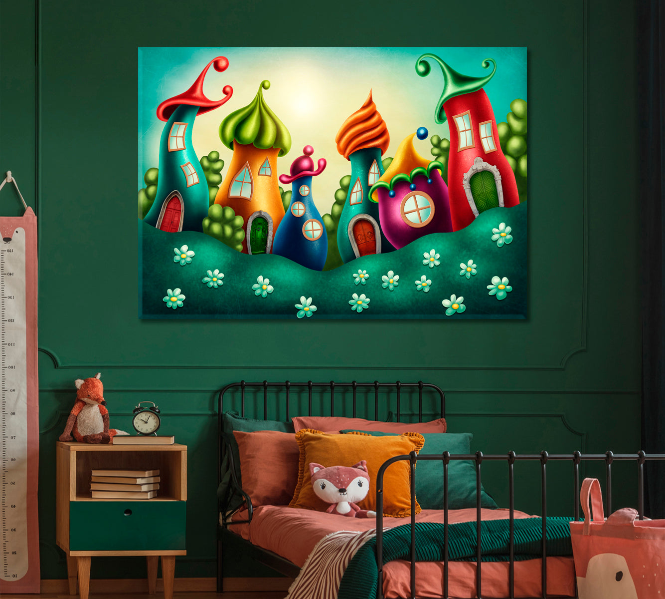 KIDS ROOM FANTASY CONCEPT Colorful Fairy Town Canvas Print Kids Room Canvas Art Print Artesty   