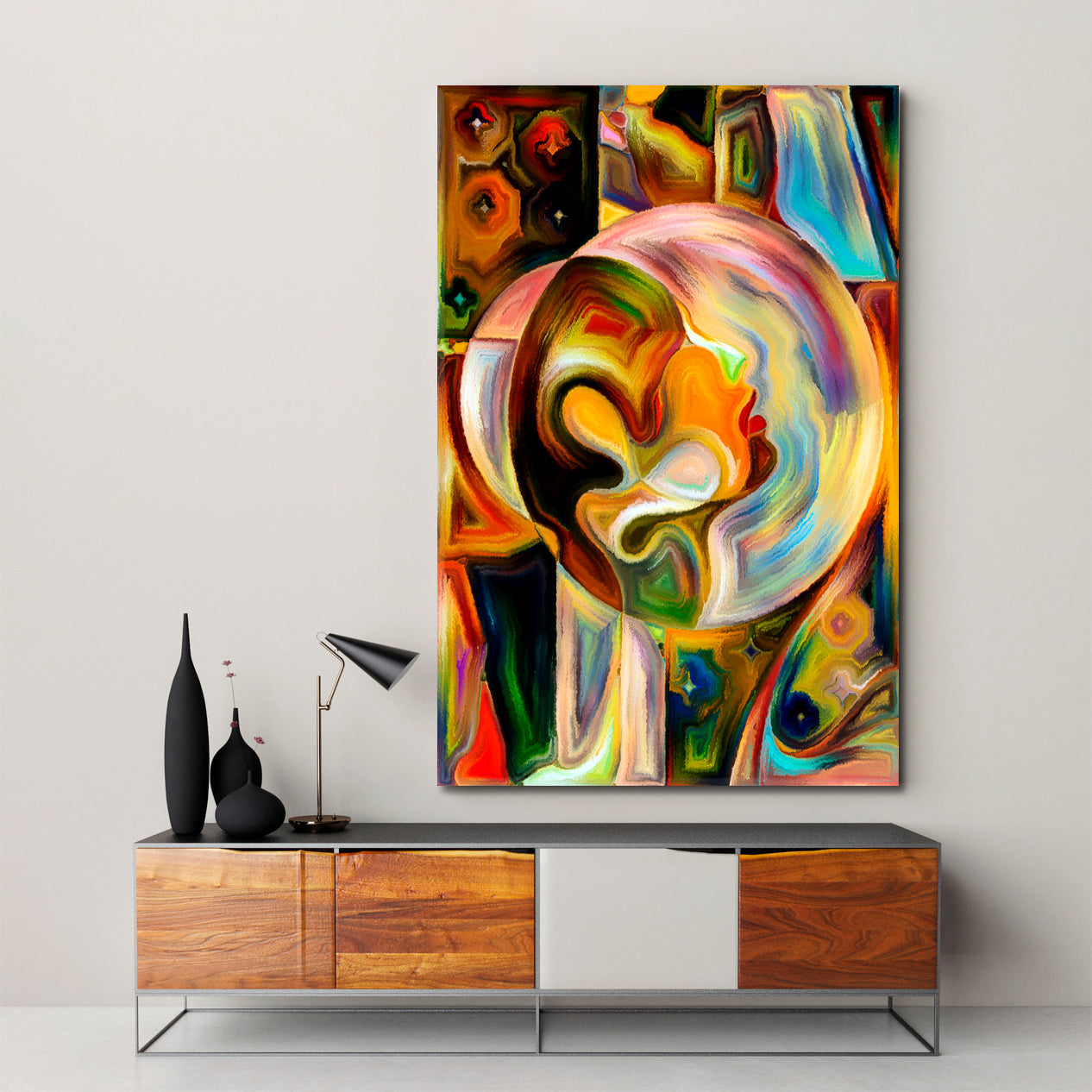 Universe and Colorful Patterns 1 panel Abstract Art Print Artesty   