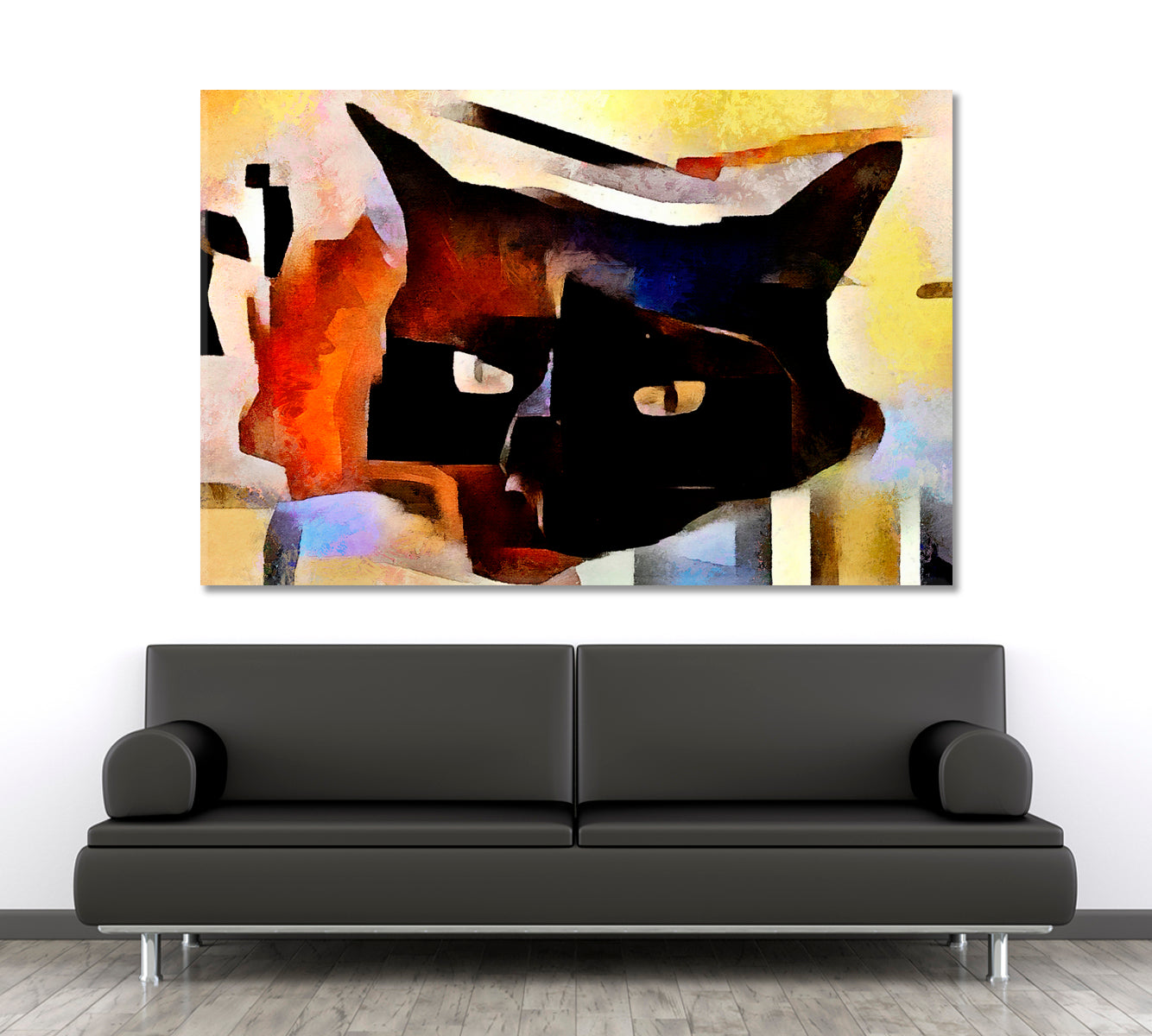 Cat Contemporary Abstract Style Abstract Art Print Artesty 1 panel 24" x 16" 
